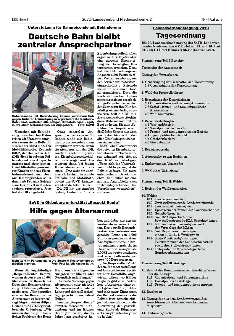 SoVD Zeitung; Ausgabe Nr.4/April 2019 - Seite 2