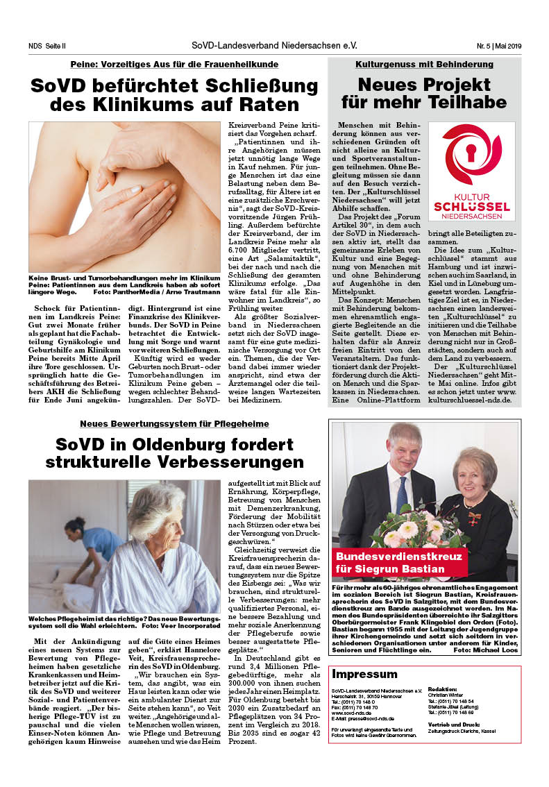 SoVD Zeitung; Ausgabe Nr.5/Mai 2019 - Seite 2
