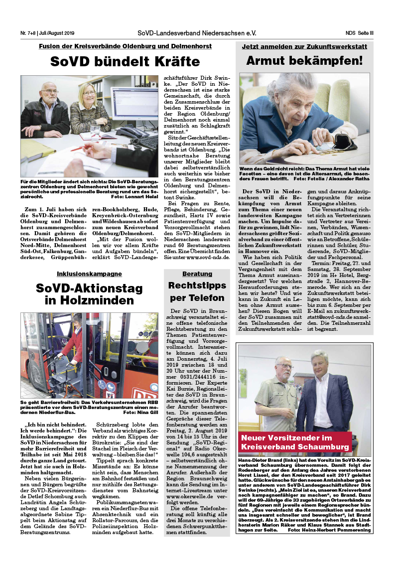 SoVD Zeitung; Ausgabe Nr.7/Juli 2019 - Seite 3