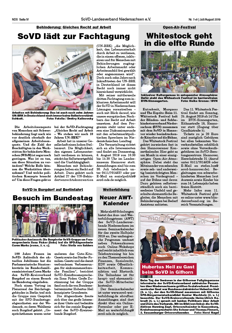 SoVD Zeitung; Ausgabe Nr.7/Juli 2019 - Seite 4