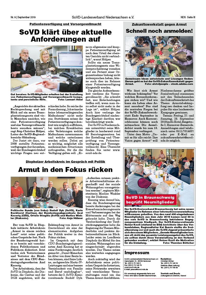 SoVD Zeitung; Ausgabe Nr.9/September 2019 - Seite 3