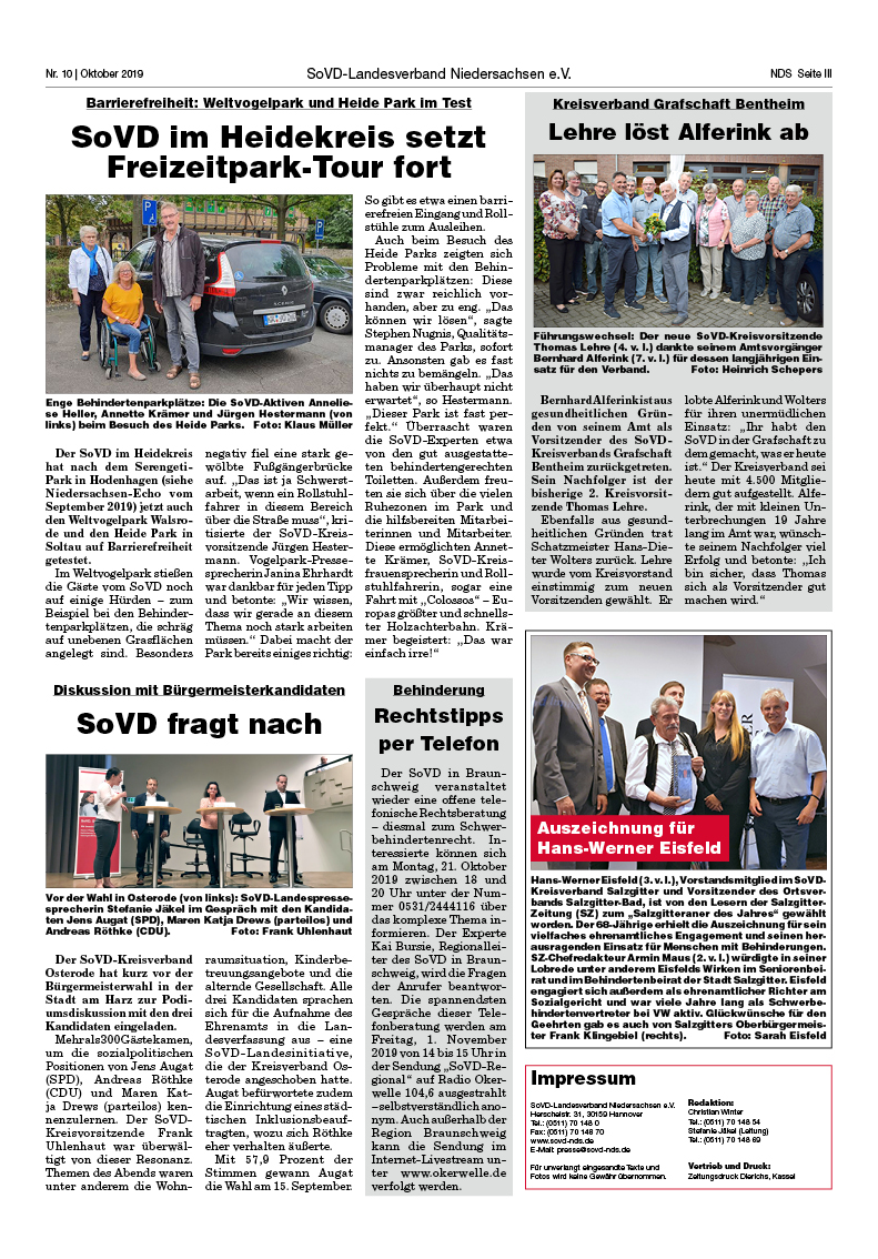 SoVD Zeitung; Ausgabe Nr.10/Oktober 2019 - Seite 3