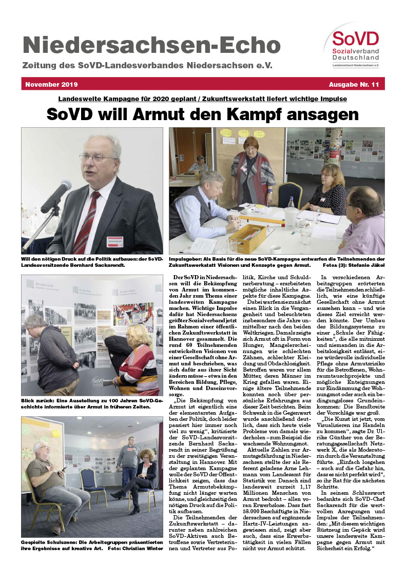 SoVD Zeitung; Ausgabe Nr.11/November 2019 - Seite 1