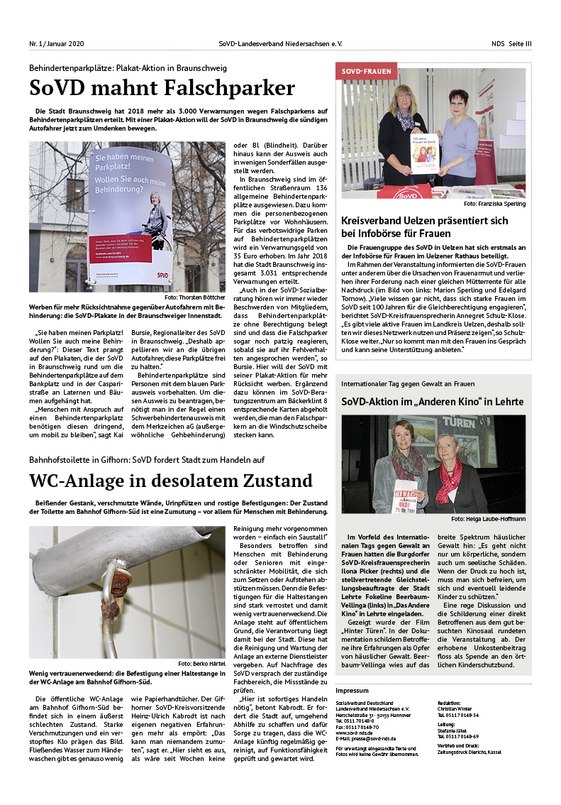 SoVD Zeitung; Ausgabe Nr.1/Januar 2020 - Seite 3