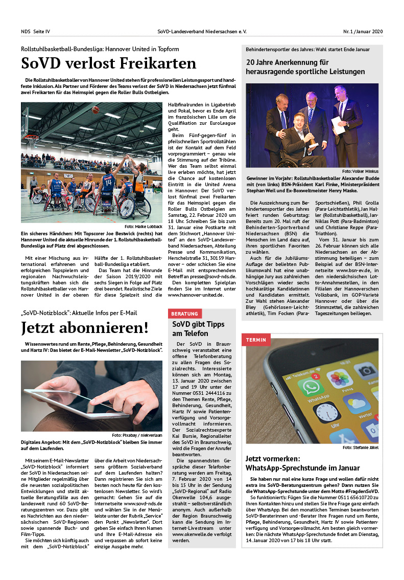 SoVD Zeitung; Ausgabe Nr.1/Januar 2020 - Seite 4