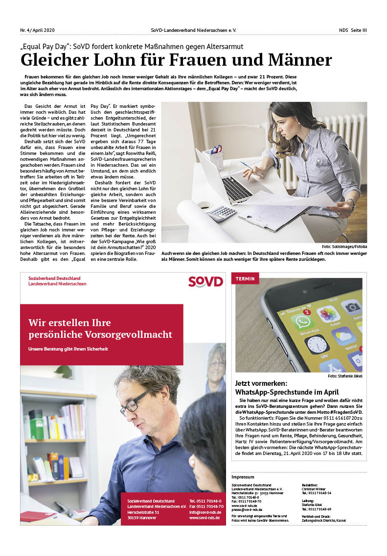 SoVD Zeitung; Ausgabe Nr.4/April 2020 - Seite 3