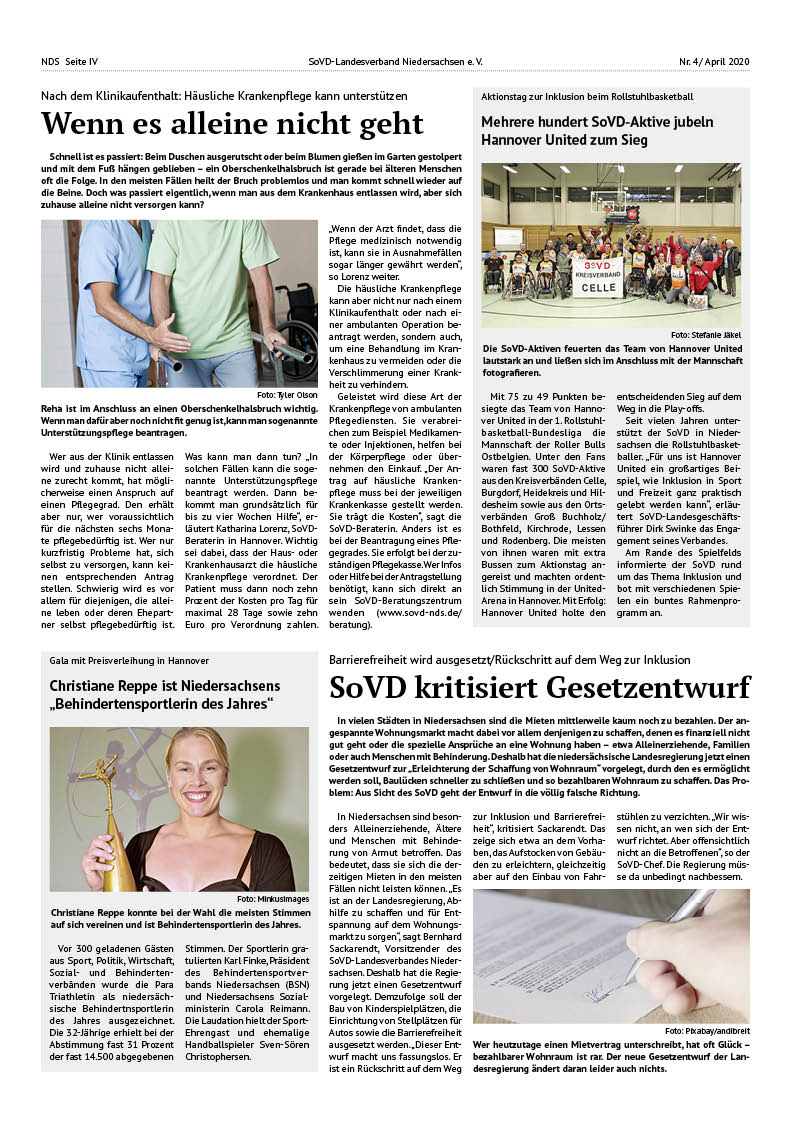 SoVD Zeitung; Ausgabe Nr.4/April 2020 - Seite 4