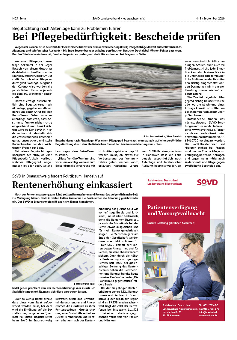 SoVD Zeitung; Ausgabe Nr.9/September 2020 - Seite 2