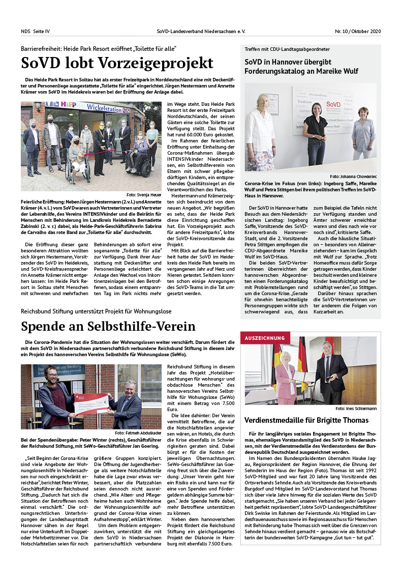 SoVD Zeitung; Ausgabe Nr.10/Oktober 2020 - Seite 4