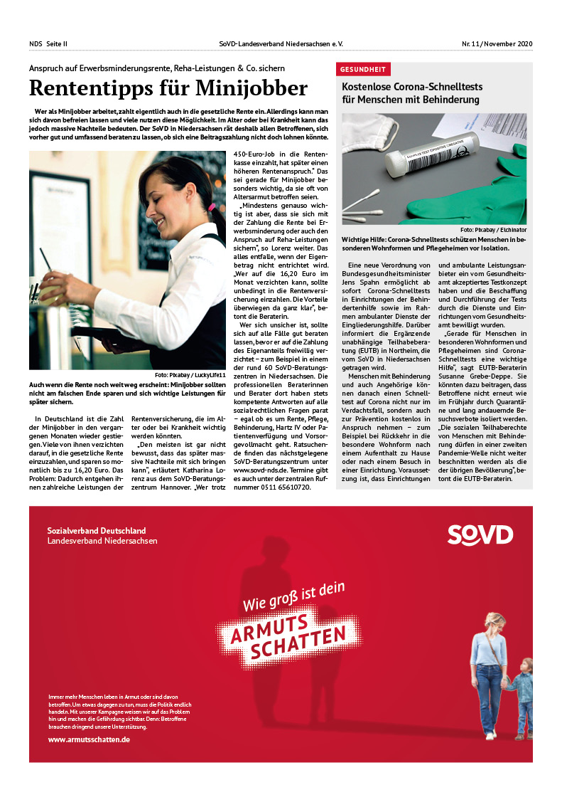 SoVD Zeitung; Ausgabe Nr.11/November 2020 - Seite 2