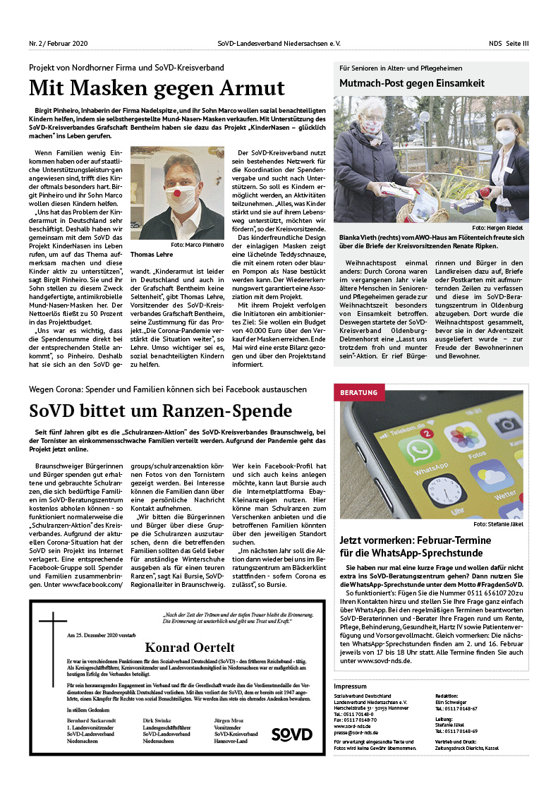 SoVD Zeitung; Ausgabe Nr.2/Februar 2021 - Seite 3
