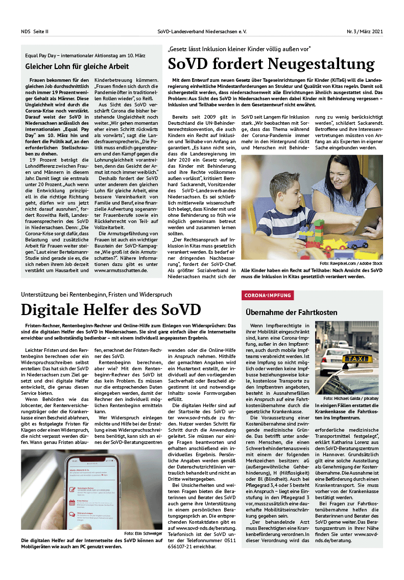 SoVD Zeitung; Ausgabe Nr.3/März 2021 - Seite 2