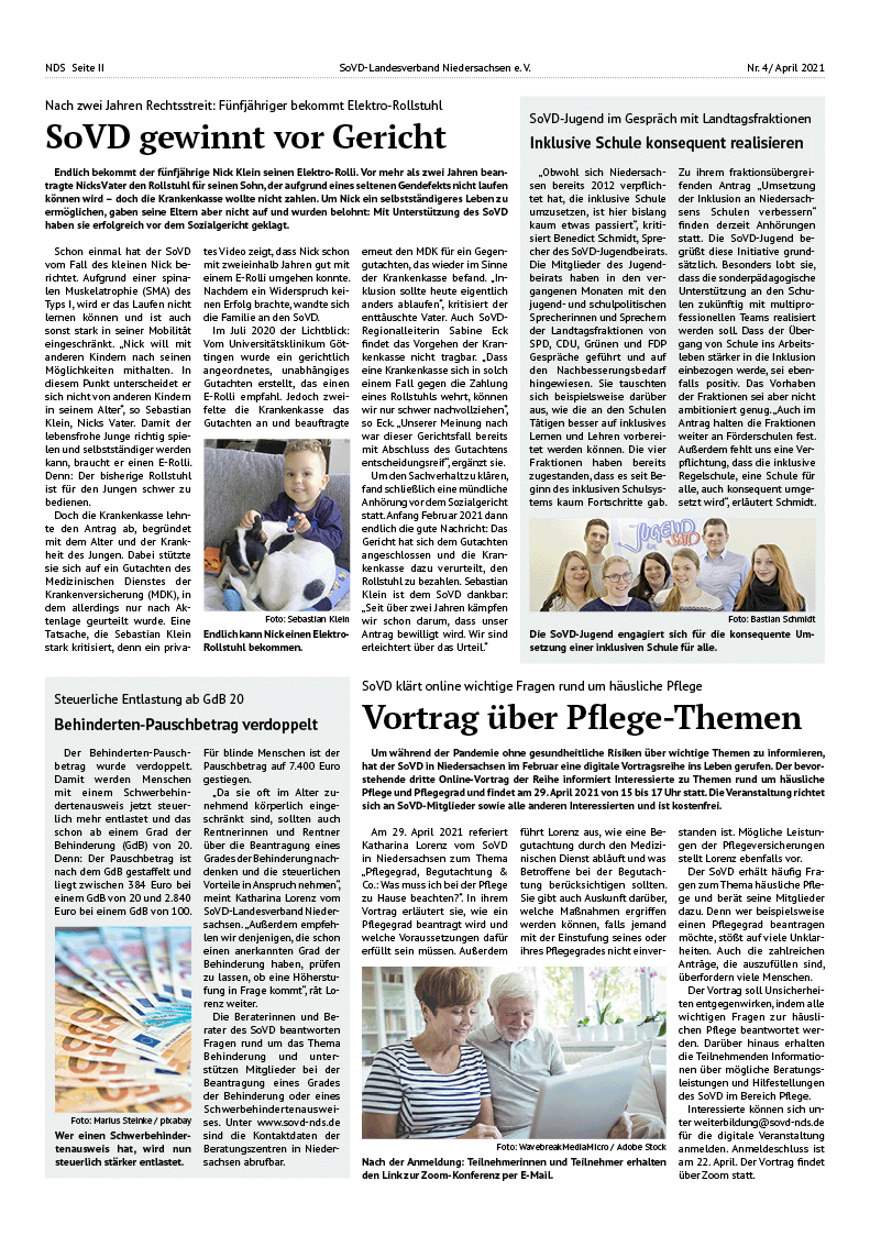 SoVD Zeitung; Ausgabe Nr.4/April 2021 - Seite 2