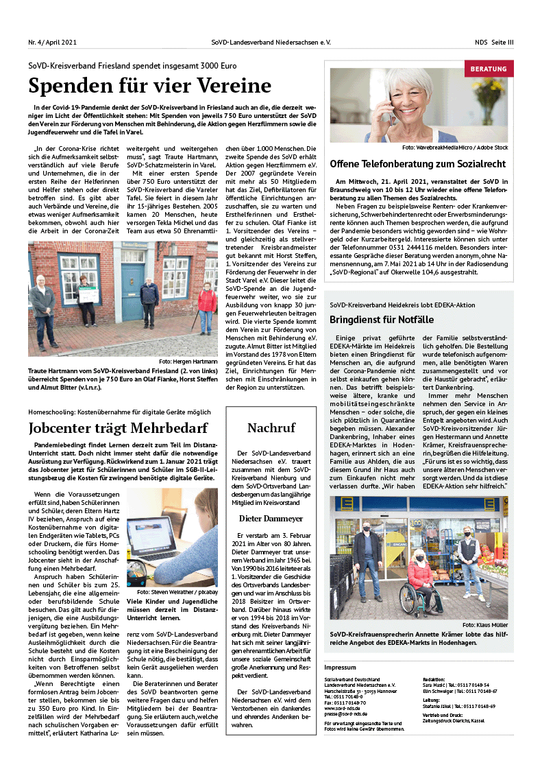 SoVD Zeitung; Ausgabe Nr.4/April 2021 - Seite 3