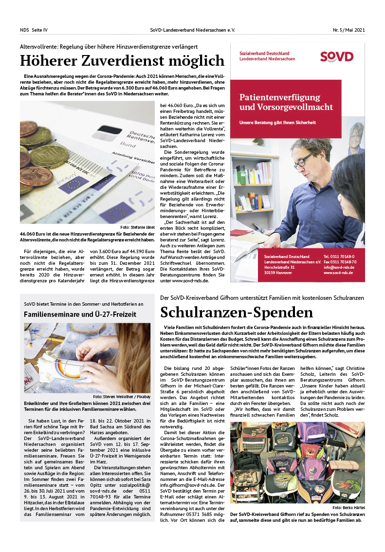 SoVD Zeitung; Ausgabe Nr.5/Mai 2021 - Seite 4