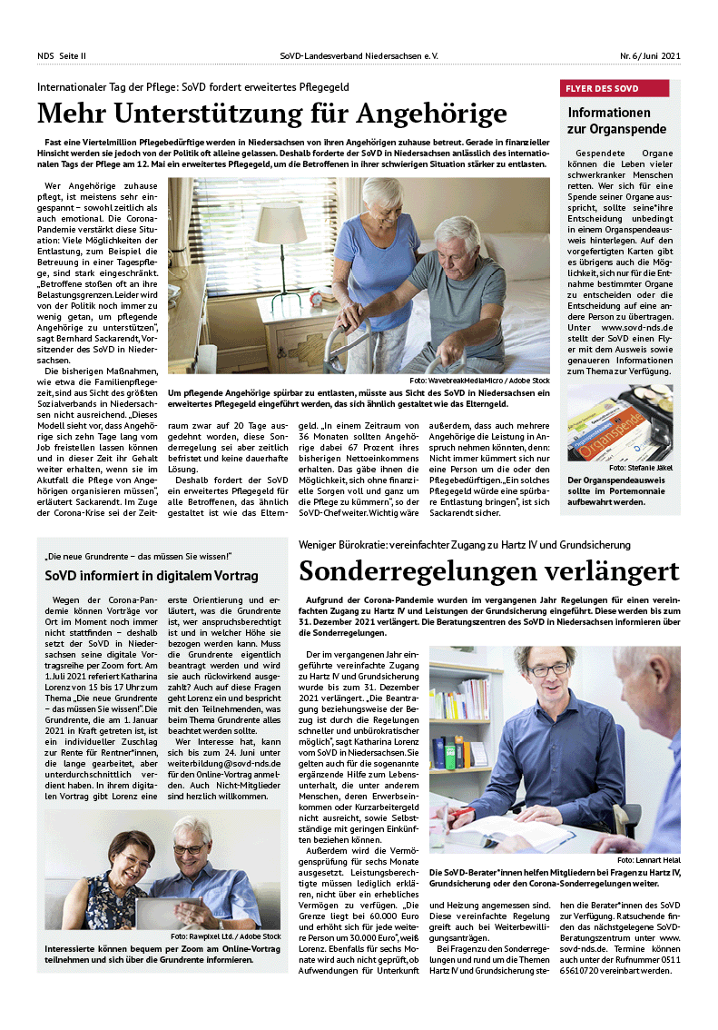 SoVD Zeitung; Ausgabe Nr.6/Juni 2021 - Seite 2