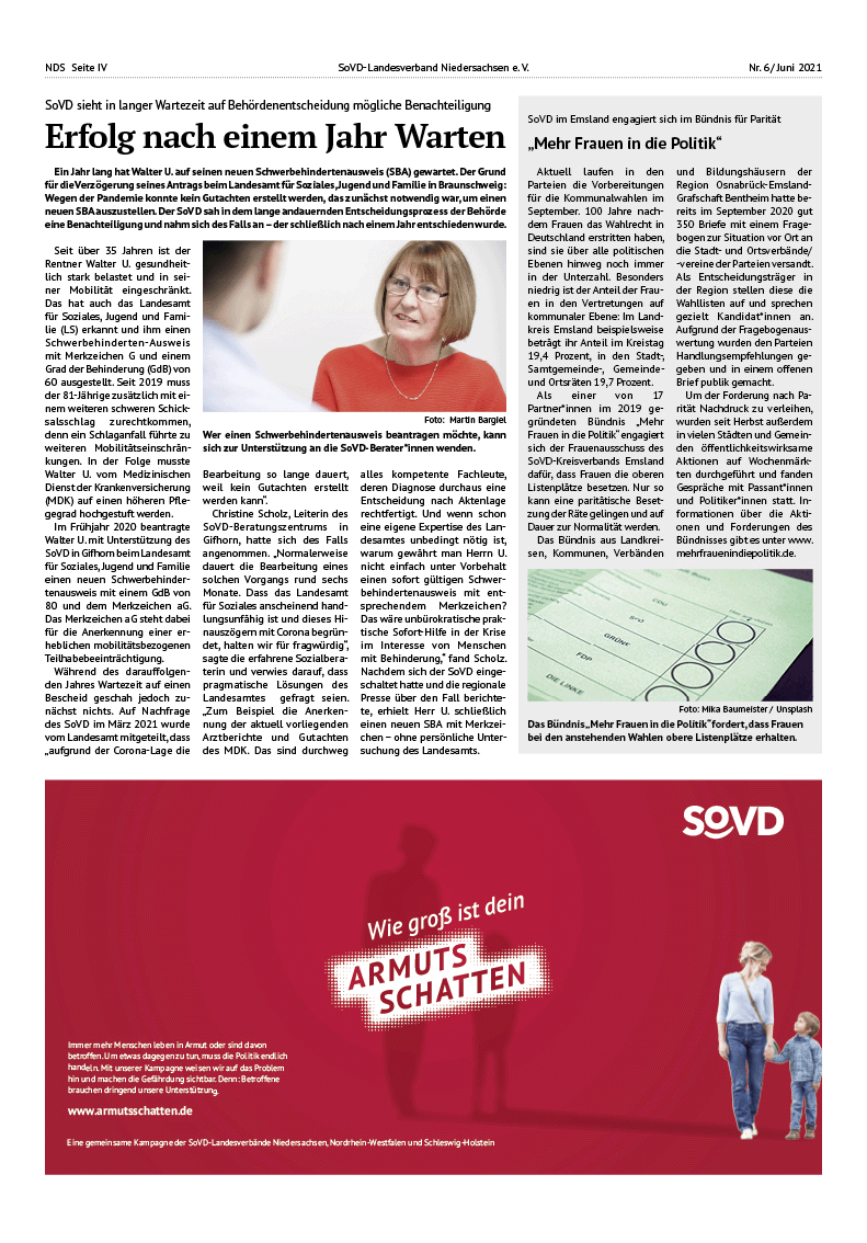 SoVD Zeitung; Ausgabe Nr.6/Juni 2021 - Seite 4