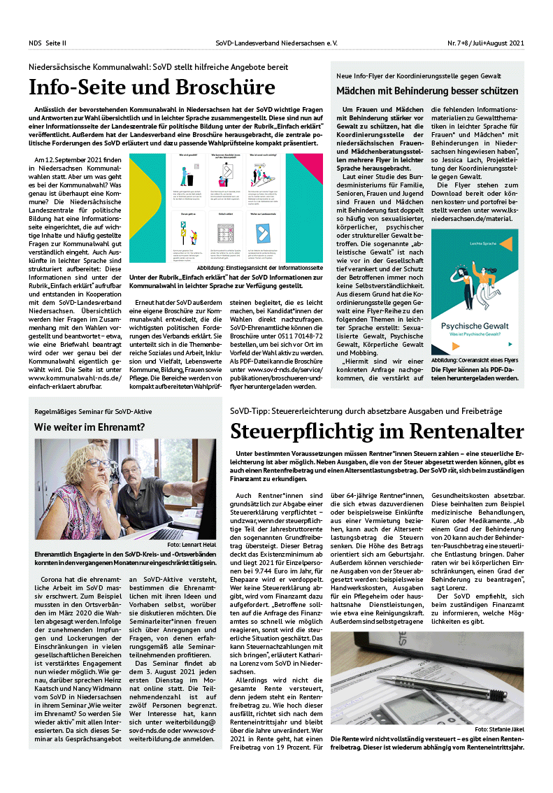 SoVD Zeitung; Ausgabe Nr.7/Juli 2021 - Seite 2