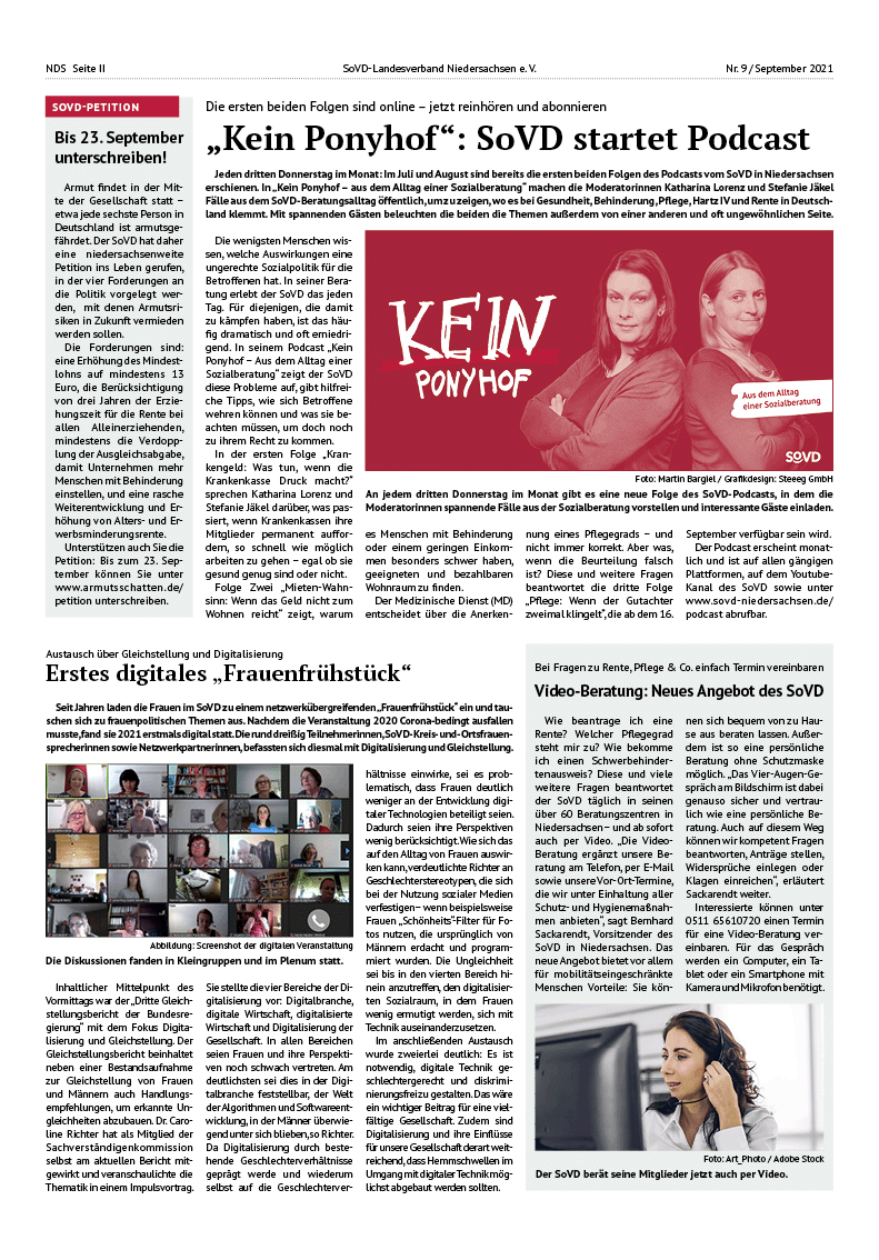 SoVD Zeitung; Ausgabe Nr.9/September 2021 - Seite 2