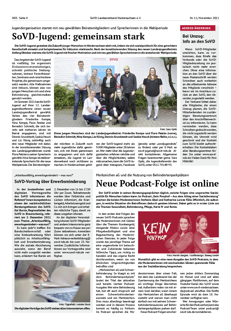 SoVD Zeitung; Ausgabe Nr.11/November 2021 - Seite 2