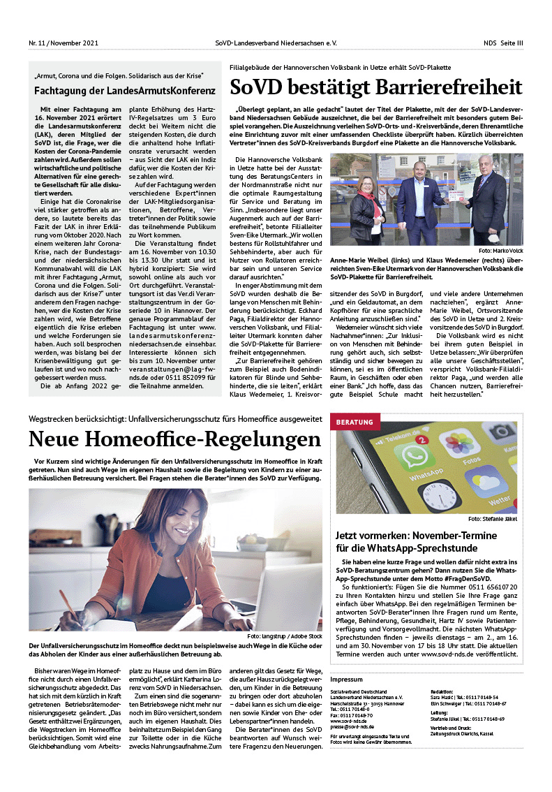 SoVD Zeitung; Ausgabe Nr.11/November 2021 - Seite 3