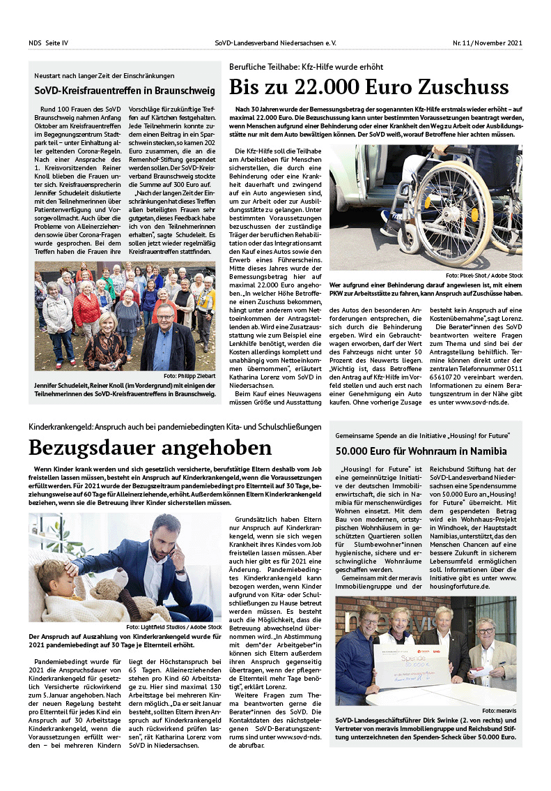 SoVD Zeitung; Ausgabe Nr.11/November 2021 - Seite 4