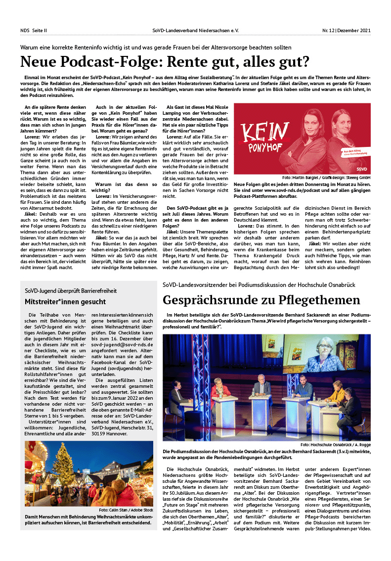 SoVD Zeitung; Ausgabe Nr.12/Dezember 2021 - Seite 2