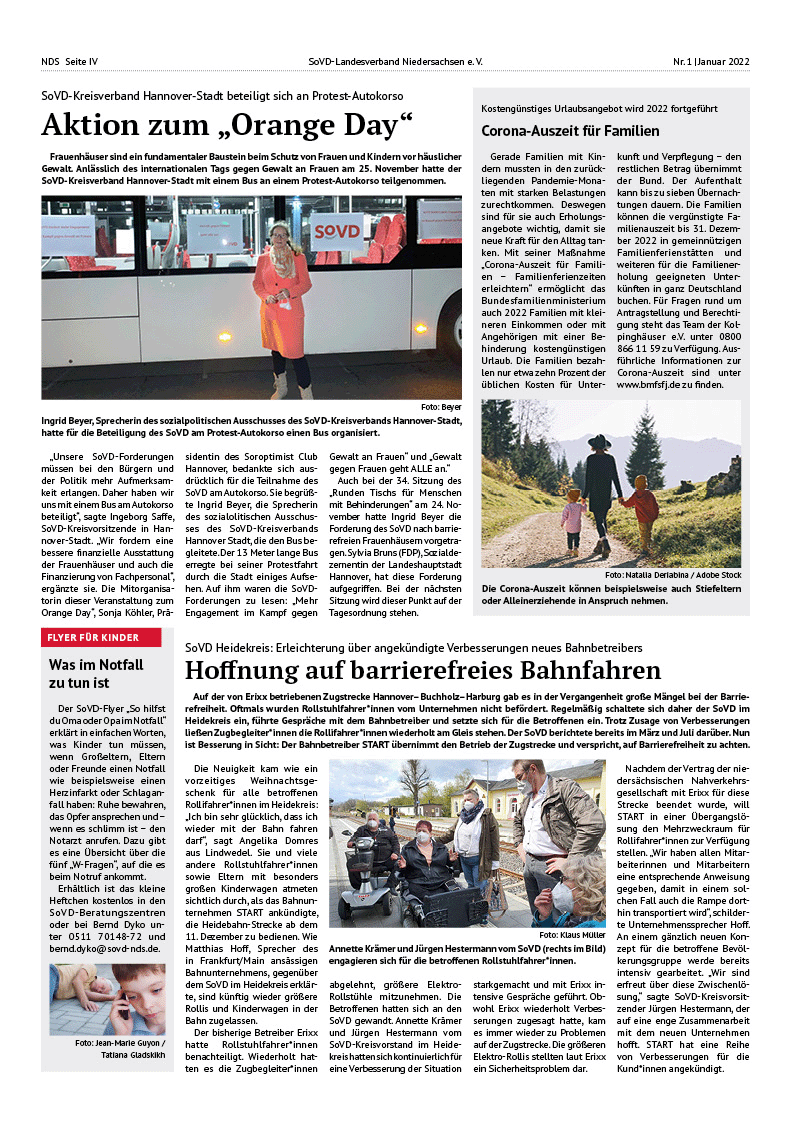 SoVD Zeitung; Ausgabe Nr.1/Januar 2022 - Seite 4