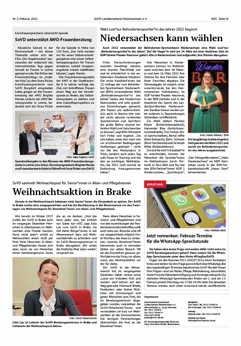 SoVD Zeitung; Ausgabe Nr.2/Februar 2022 - Seite 3