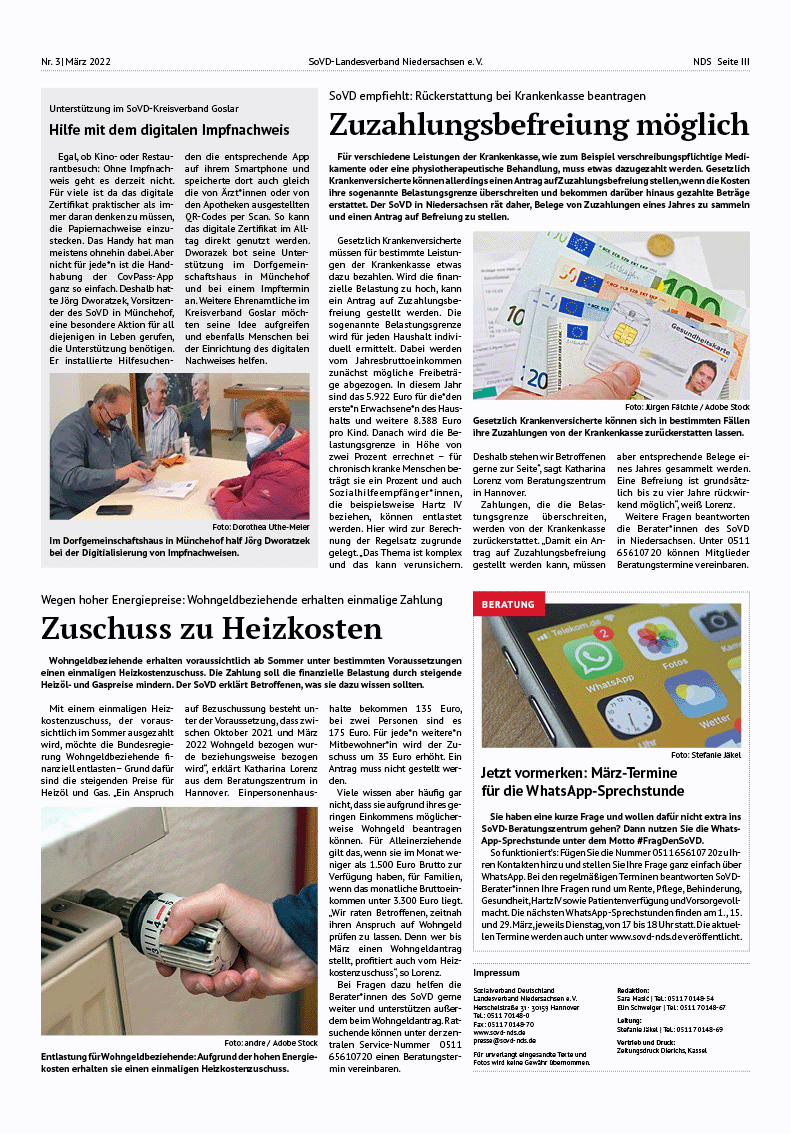 SoVD Zeitung; Ausgabe Nr.3/März 2022 - Seite 3