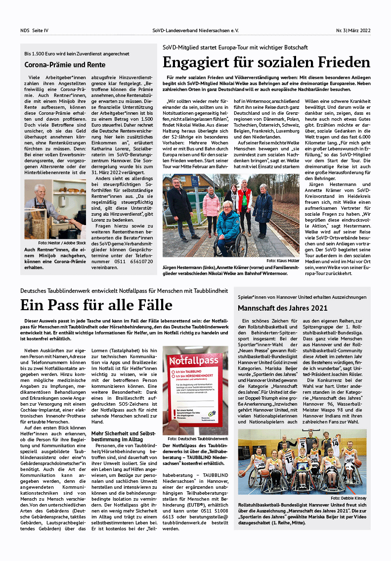 SoVD Zeitung; Ausgabe Nr.3/März 2022 - Seite 4