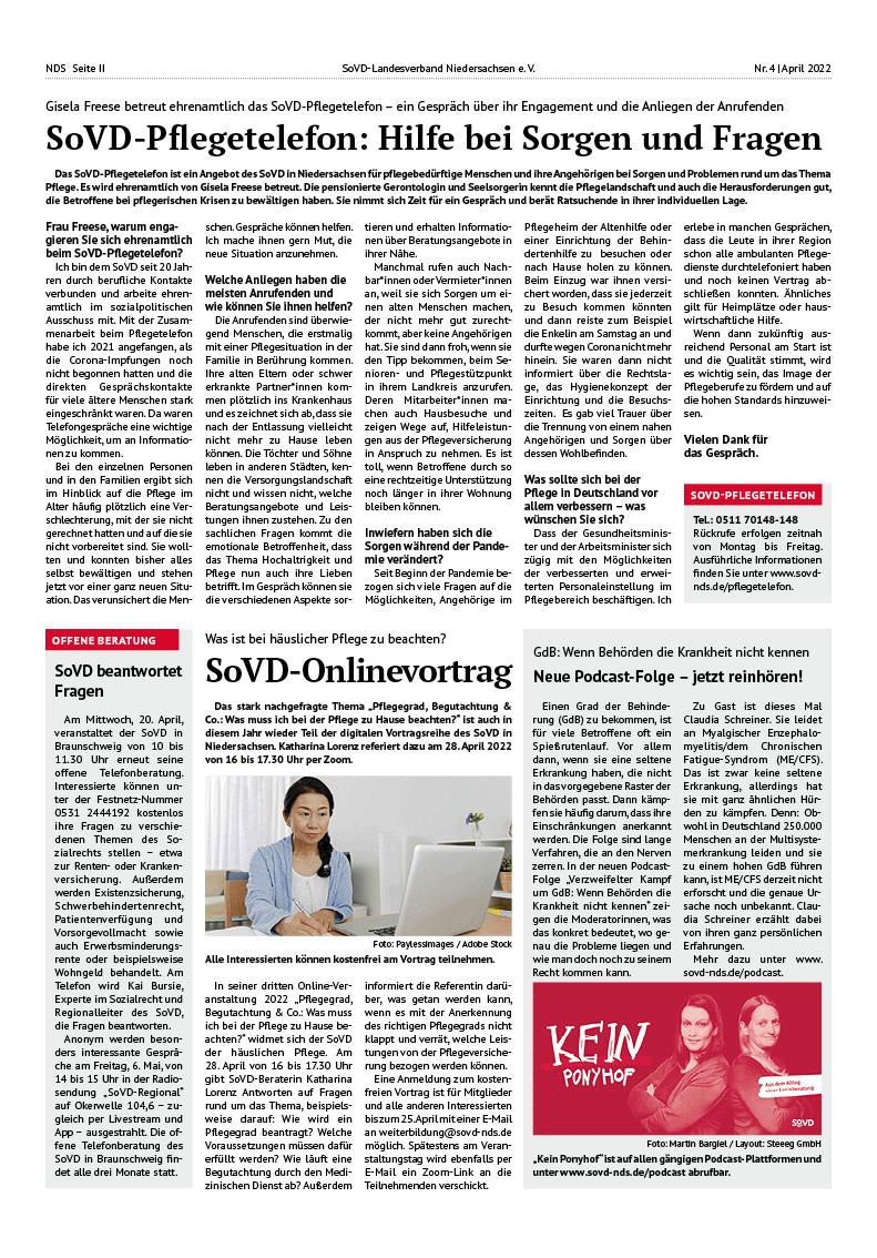 SoVD Zeitung; Ausgabe Nr.4/April 2022 - Seite 2