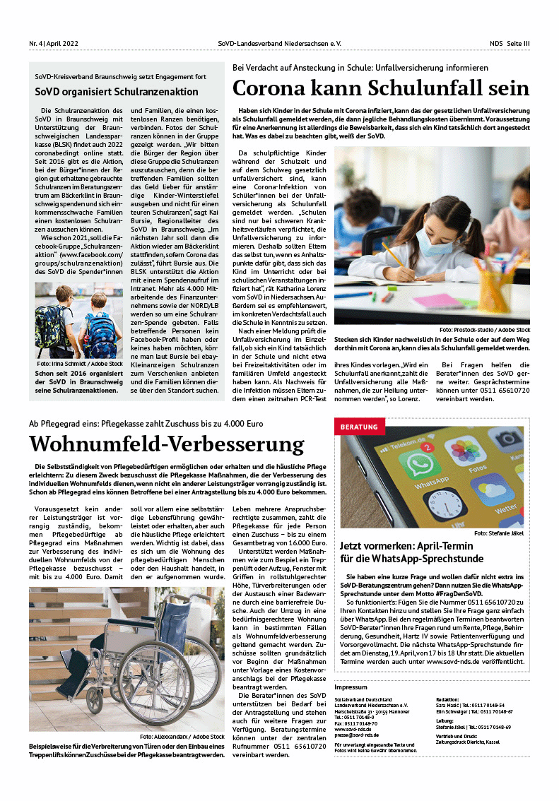 SoVD Zeitung; Ausgabe Nr.4/April 2022 - Seite 3