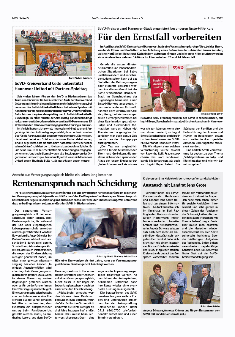SoVD Zeitung; Ausgabe Nr.5/Mai 2022 - Seite 4