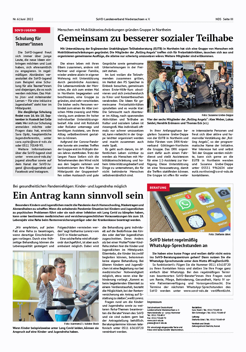 SoVD Zeitung; Ausgabe Nr.6/Juni 2022 - Seite 3