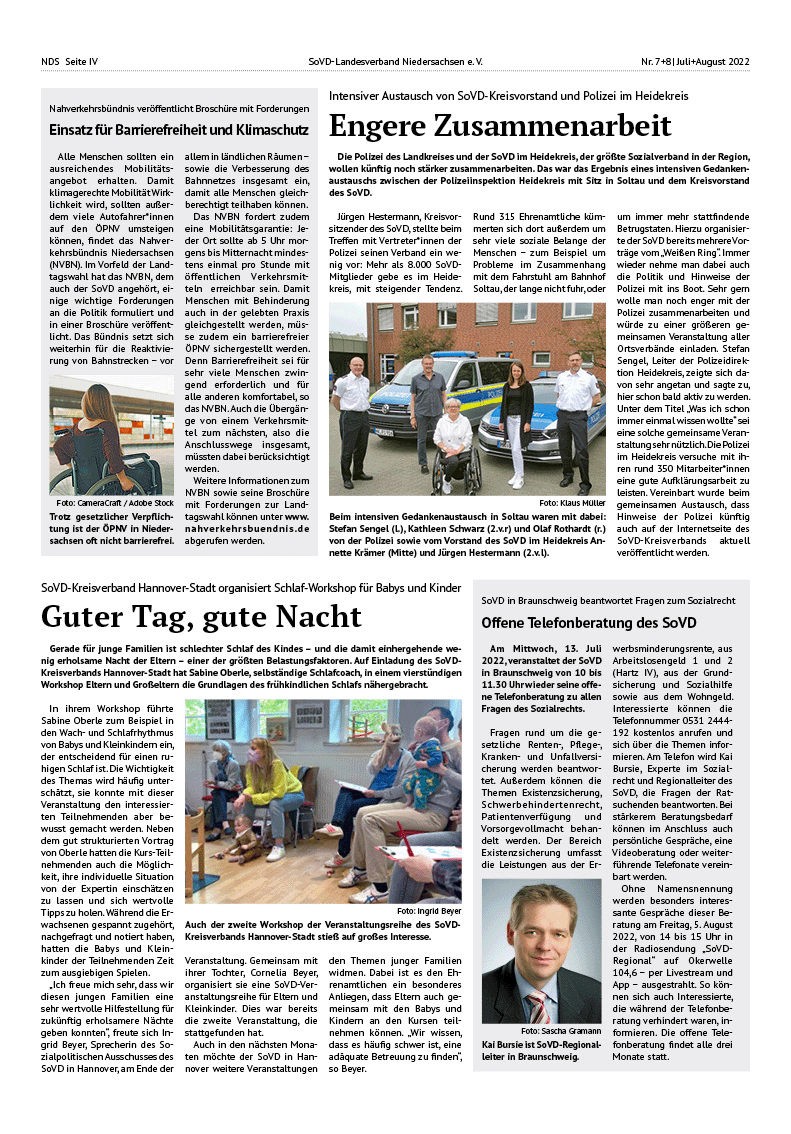 SoVD Zeitung; Ausgabe Nr.7/Juli 2022 - Seite 4