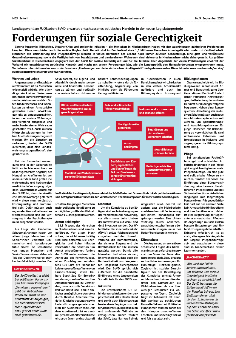 SoVD Zeitung; Ausgabe Nr.9/September 2022 - Seite 2