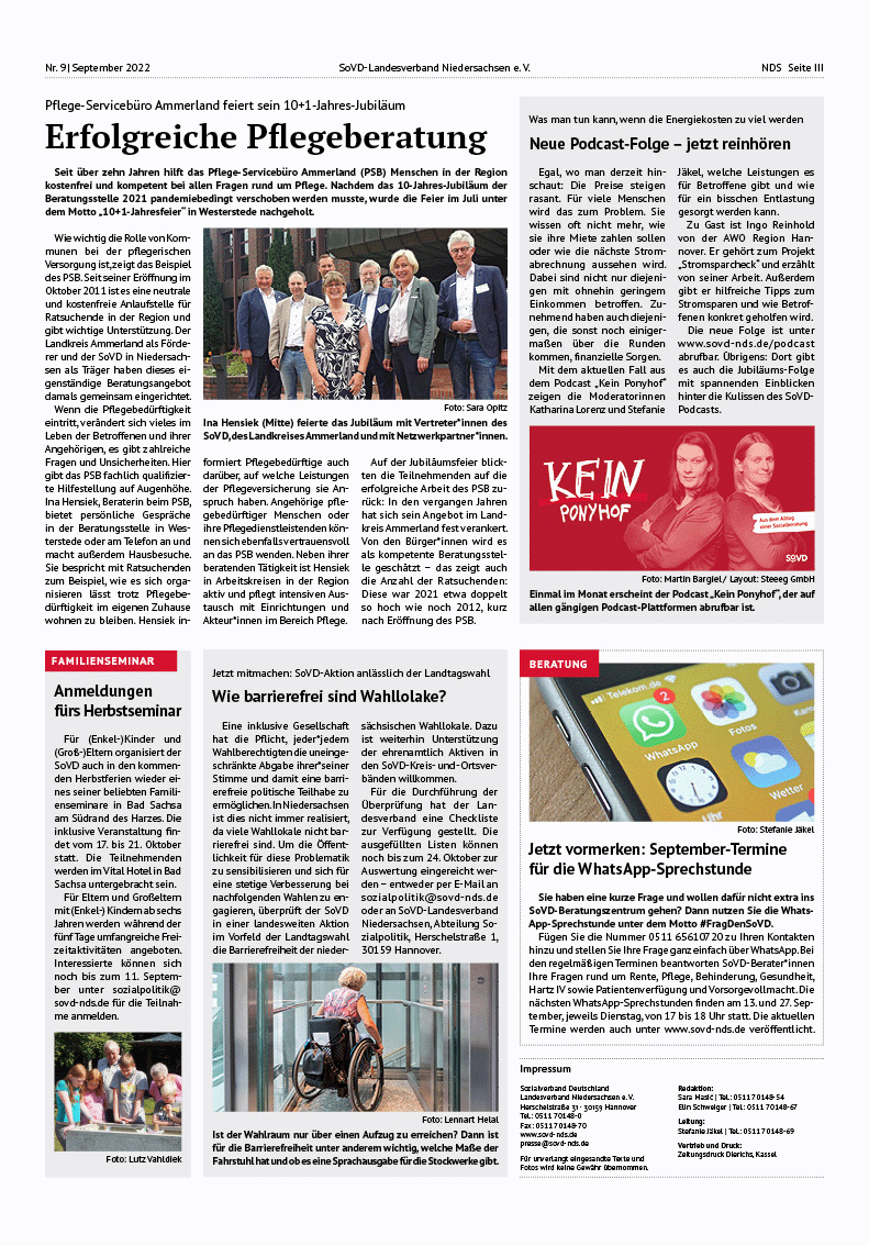 SoVD Zeitung; Ausgabe Nr.9/September 2022 - Seite 3
