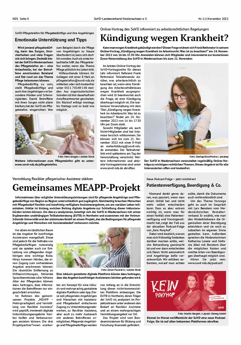 SoVD Zeitung; Ausgabe Nr.11/November 2022 - Seite 2