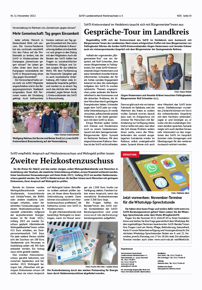 SoVD Zeitung; Ausgabe Nr.11/November 2022 - Seite 3