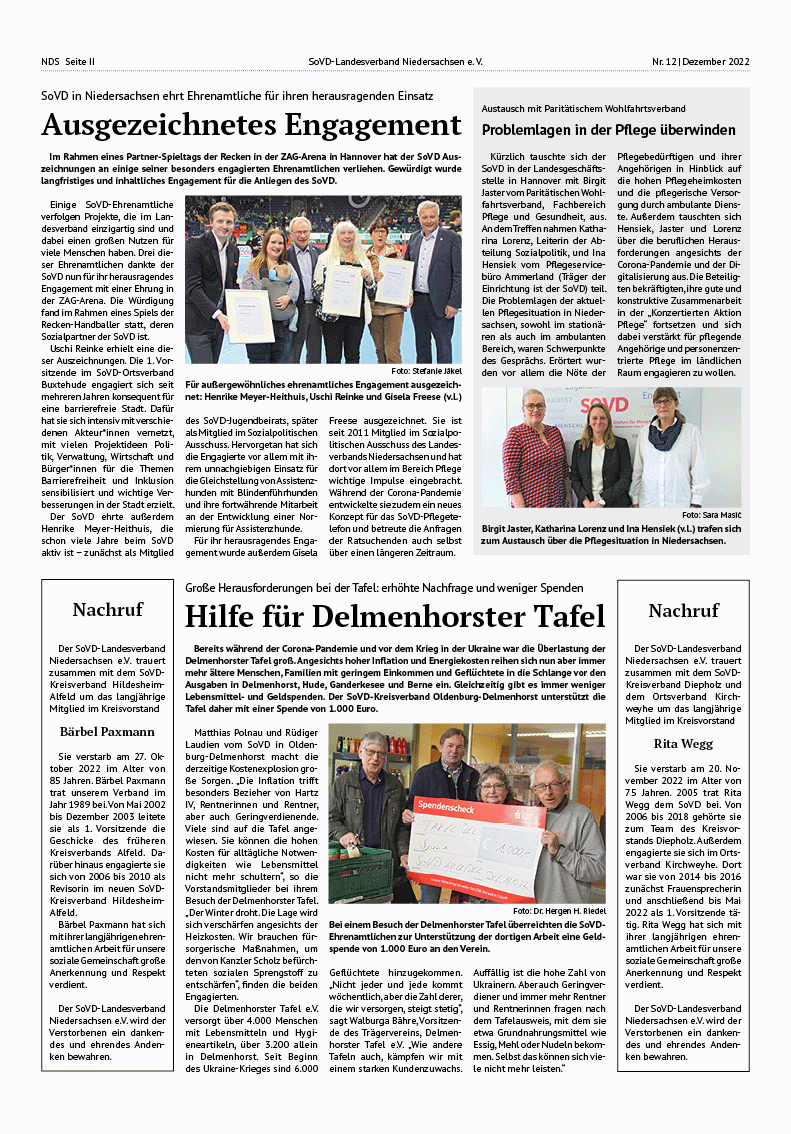 SoVD Zeitung; Ausgabe Nr.12/Dezember 2022 - Seite 2