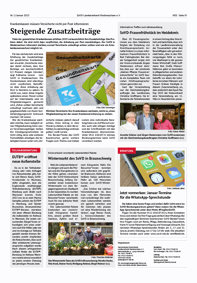 SoVD Zeitung; Ausgabe Nr.1/Januar 2023 - Seite 3