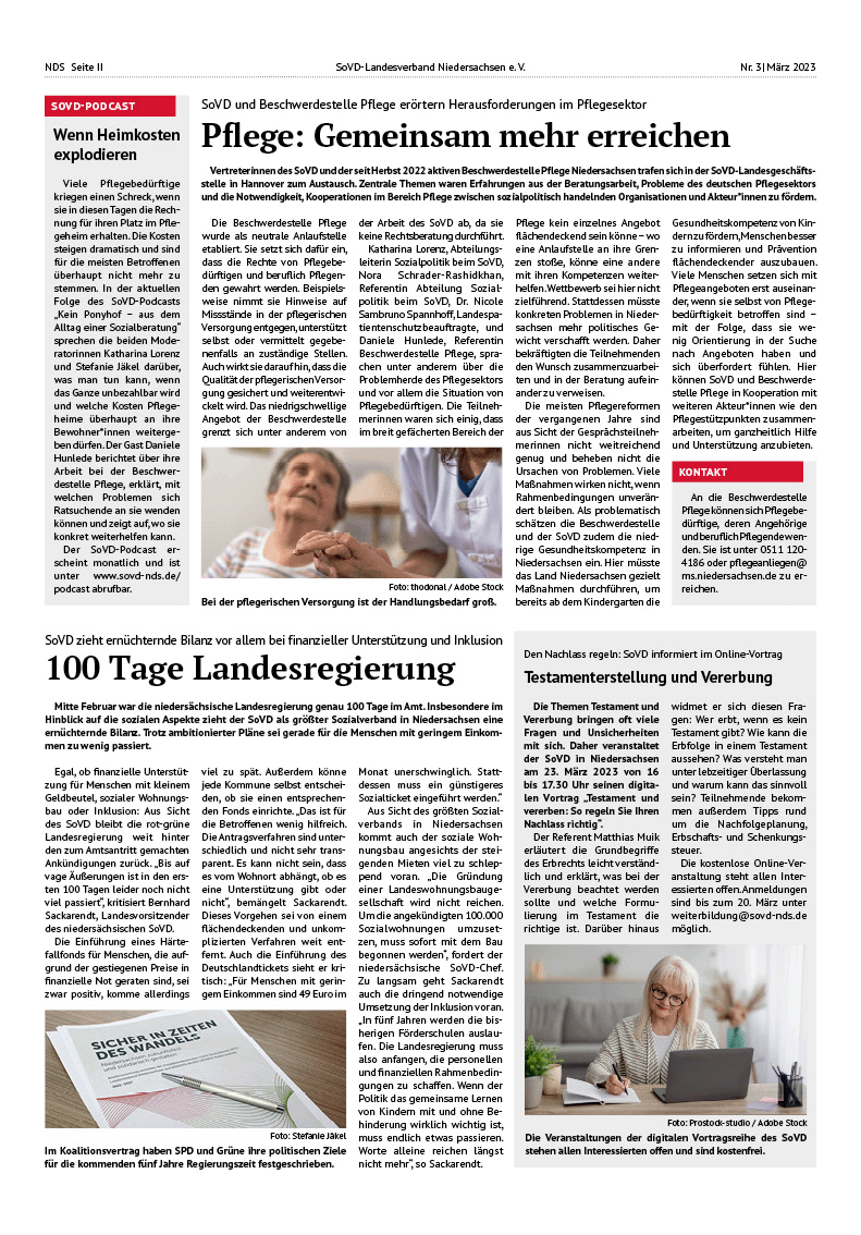 SoVD Zeitung; Ausgabe Nr.3/März 2023 - Seite 2