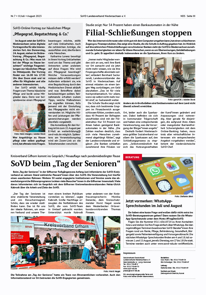 SoVD Zeitung; Ausgabe Nr.7/Juli 2023 - Seite 3