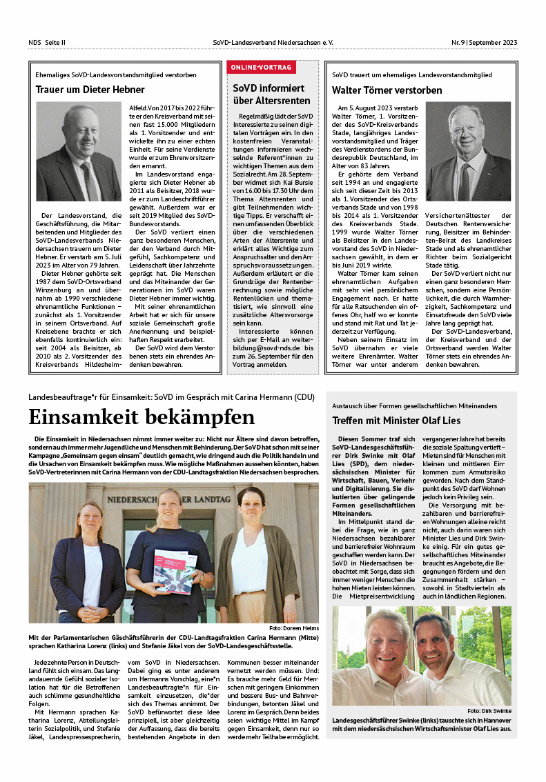 SoVD Zeitung; Ausgabe Nr.9/September 2023 - Seite 2