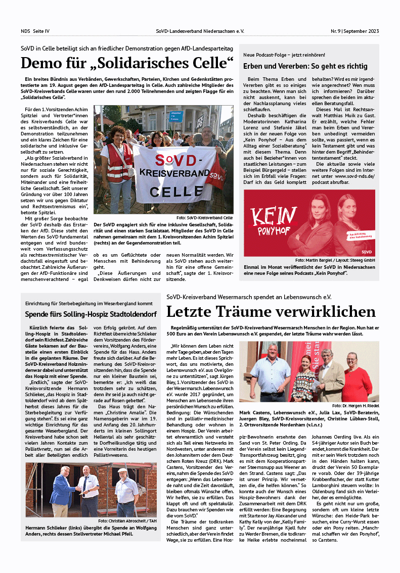 SoVD Zeitung; Ausgabe Nr.9/September 2023 - Seite 4