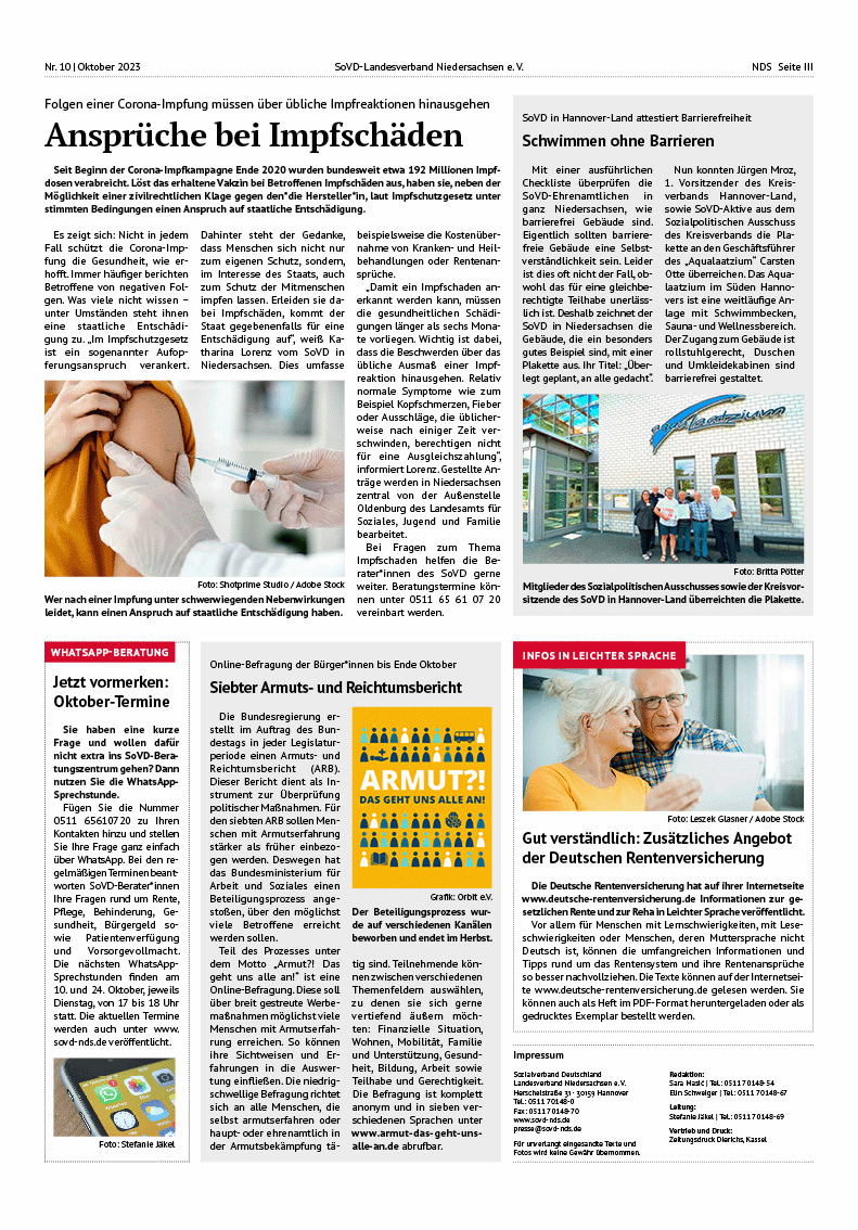 SoVD Zeitung; Ausgabe Nr.10/Oktober 2023 - Seite 3
