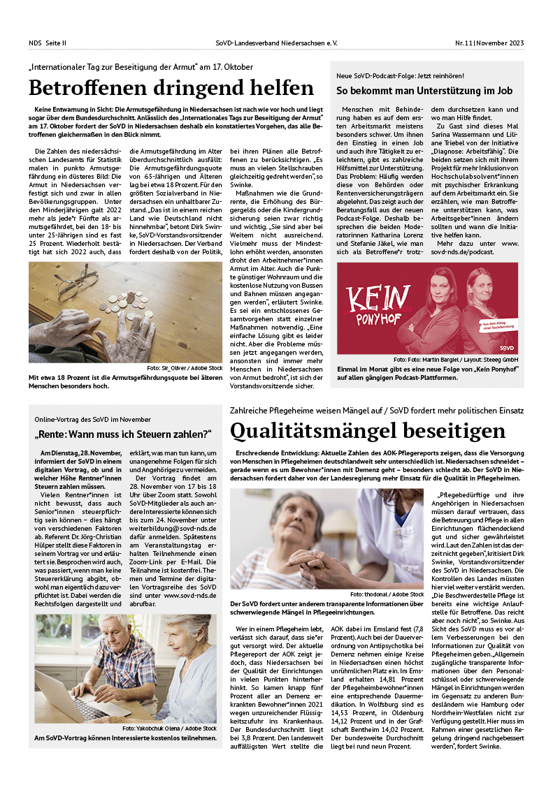 SoVD Zeitung; Ausgabe Nr.11/November 2023 - Seite 2