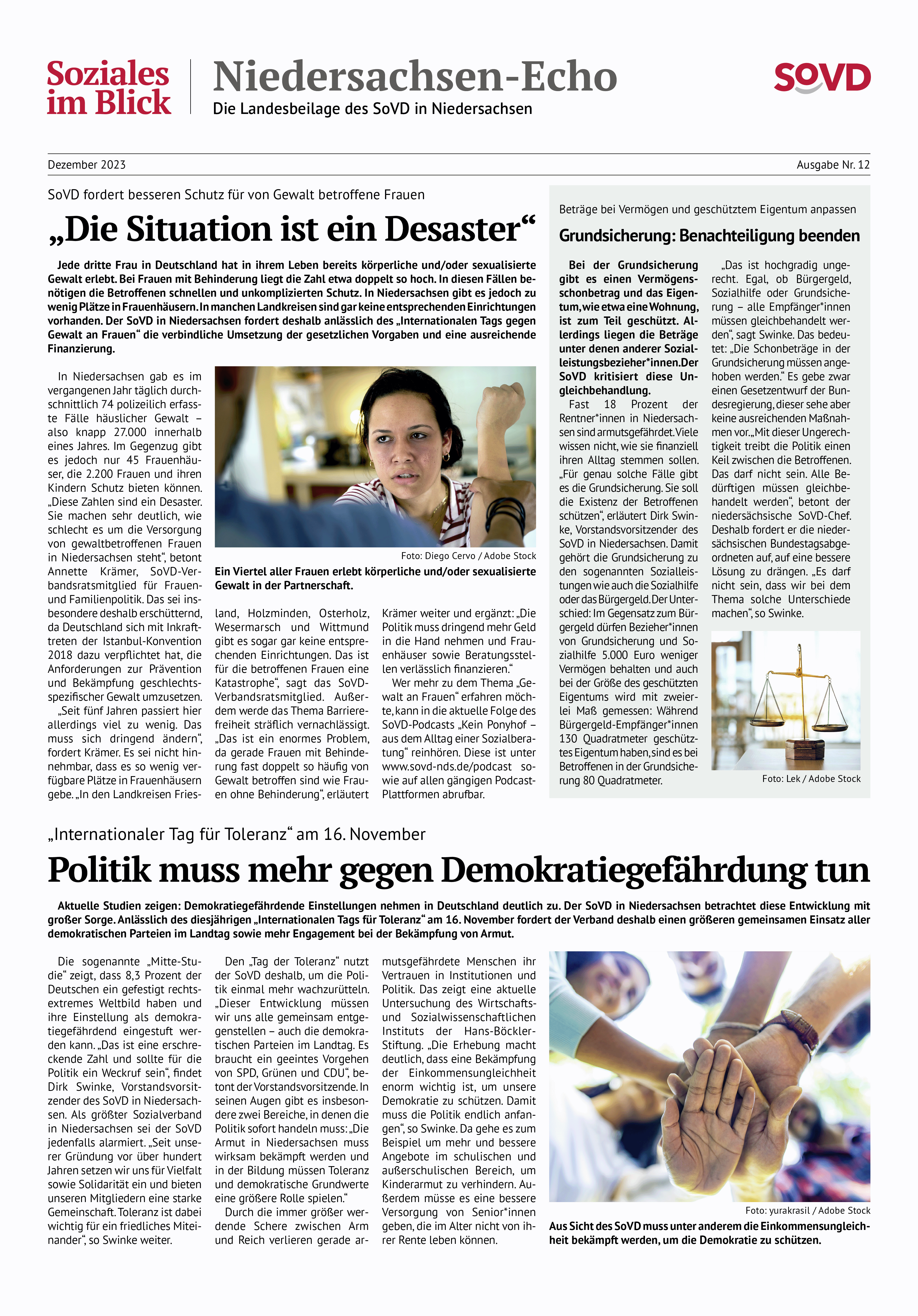 SoVD Zeitung; Ausgabe Nr.12/Dezember 2023 - Gesamt
