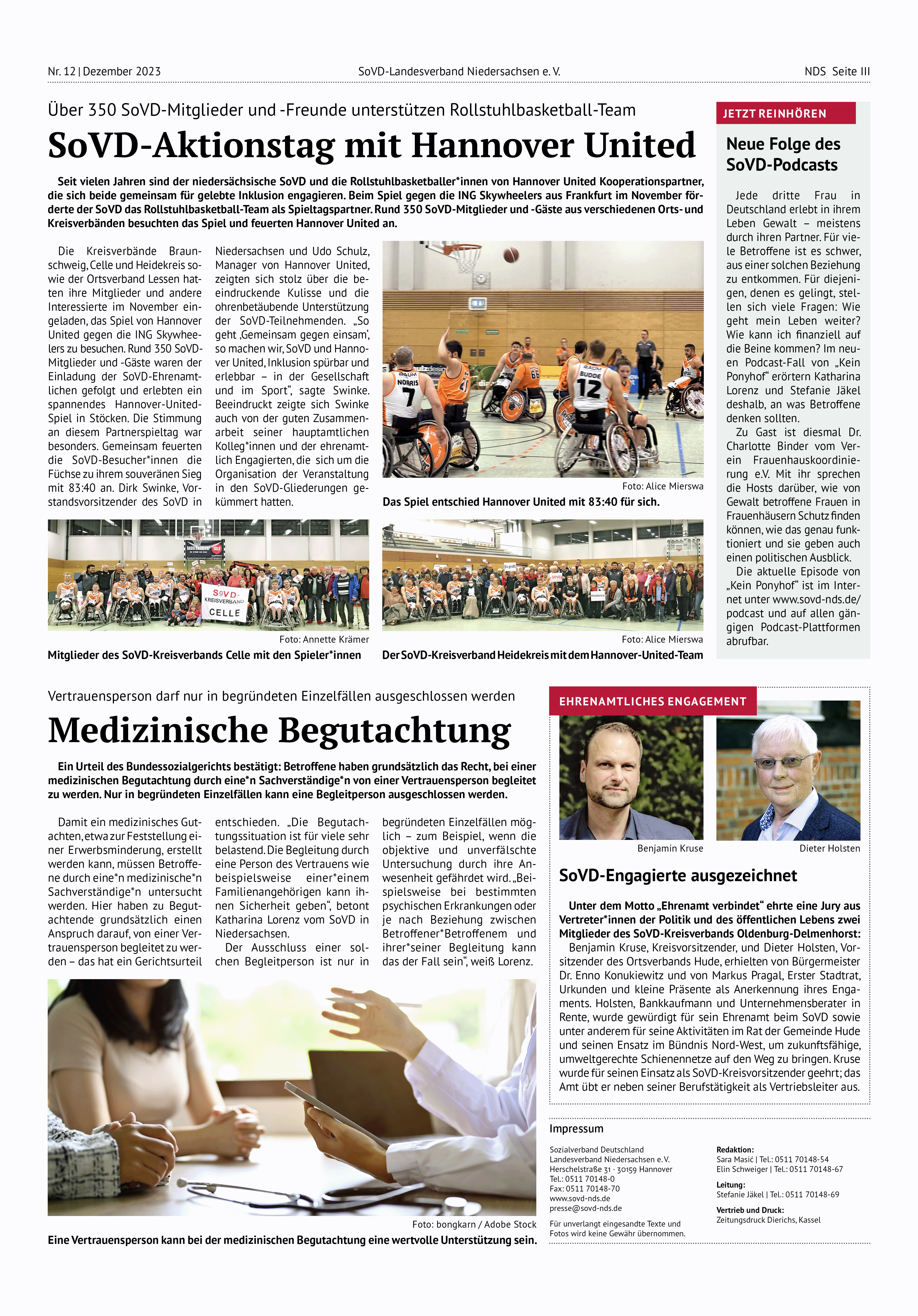SoVD Zeitung; Ausgabe Nr.12/Dezember 2023 - Seite 3